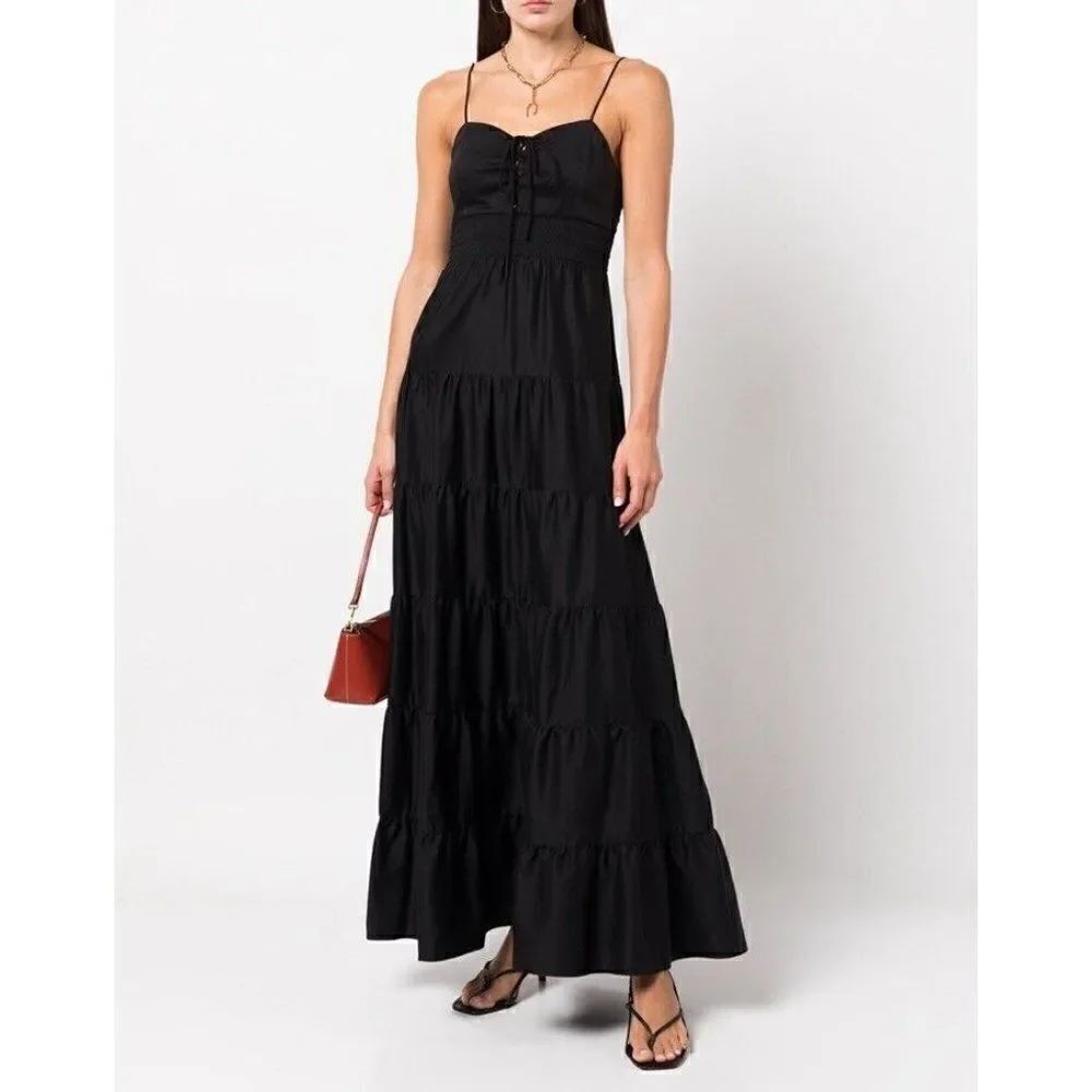 NWT ALICE & OLIVIA JORI LACE UP DRESS IN BLACK